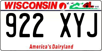 WI license plate 922XYJ