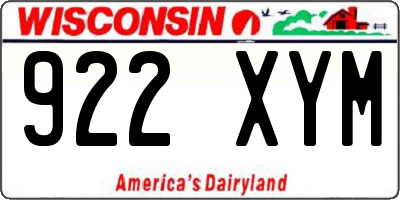 WI license plate 922XYM