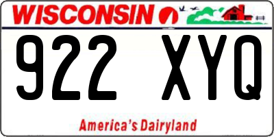WI license plate 922XYQ