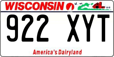 WI license plate 922XYT