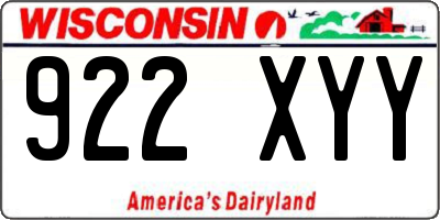 WI license plate 922XYY