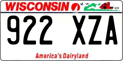 WI license plate 922XZA