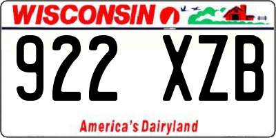 WI license plate 922XZB