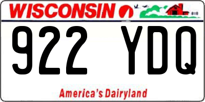 WI license plate 922YDQ