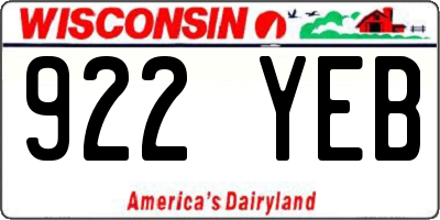 WI license plate 922YEB