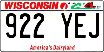 WI license plate 922YEJ