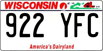 WI license plate 922YFC