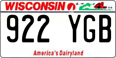 WI license plate 922YGB