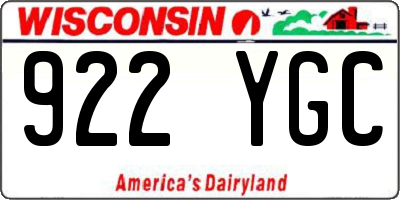 WI license plate 922YGC