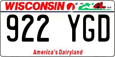 WI license plate 922YGD