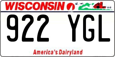 WI license plate 922YGL