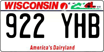 WI license plate 922YHB