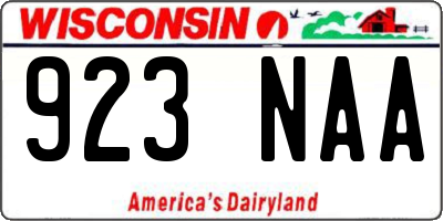 WI license plate 923NAA