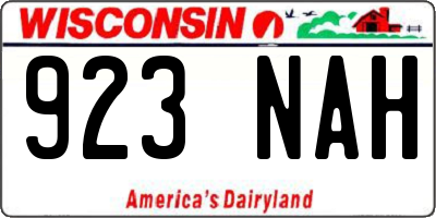 WI license plate 923NAH