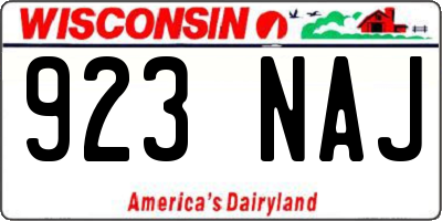 WI license plate 923NAJ