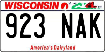 WI license plate 923NAK