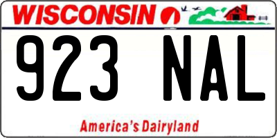 WI license plate 923NAL