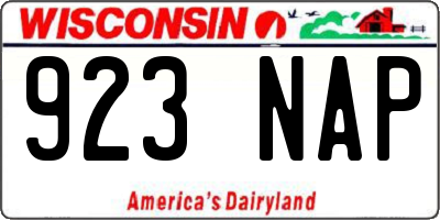 WI license plate 923NAP