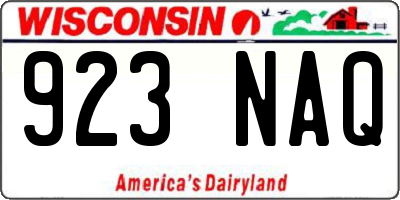 WI license plate 923NAQ