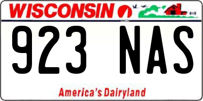 WI license plate 923NAS