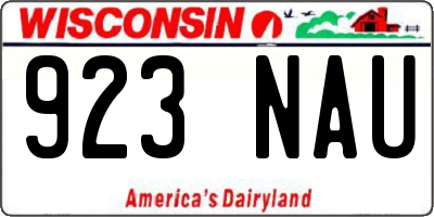 WI license plate 923NAU