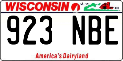 WI license plate 923NBE