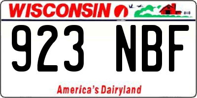 WI license plate 923NBF