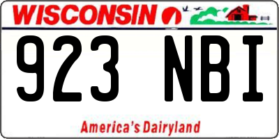 WI license plate 923NBI