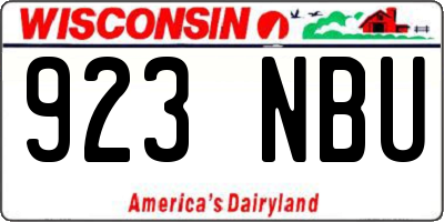 WI license plate 923NBU