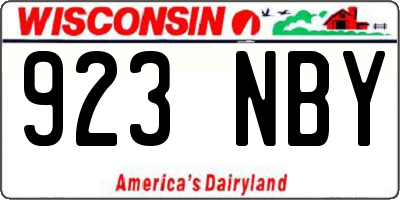 WI license plate 923NBY