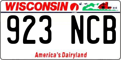 WI license plate 923NCB