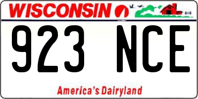 WI license plate 923NCE