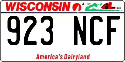WI license plate 923NCF