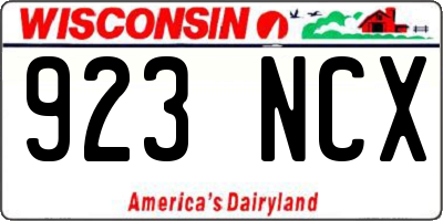 WI license plate 923NCX