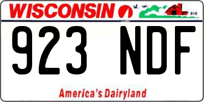 WI license plate 923NDF