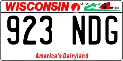 WI license plate 923NDG