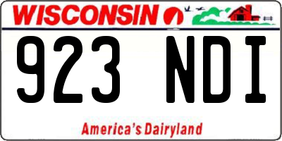 WI license plate 923NDI