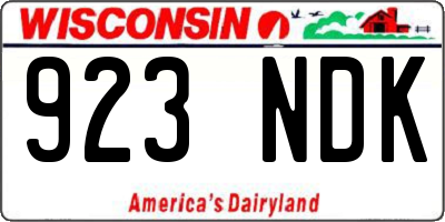 WI license plate 923NDK