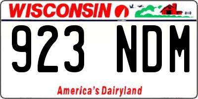 WI license plate 923NDM