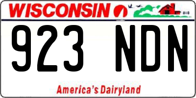 WI license plate 923NDN