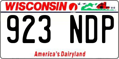 WI license plate 923NDP