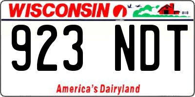 WI license plate 923NDT