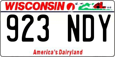 WI license plate 923NDY