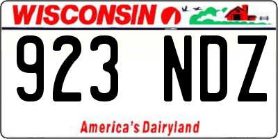 WI license plate 923NDZ