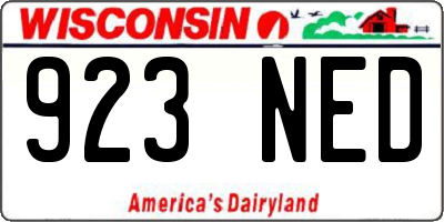 WI license plate 923NED