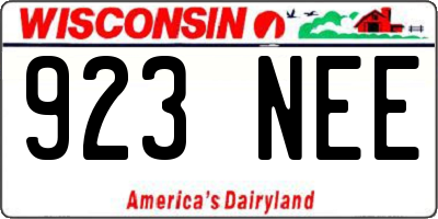 WI license plate 923NEE