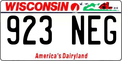 WI license plate 923NEG