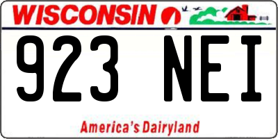 WI license plate 923NEI
