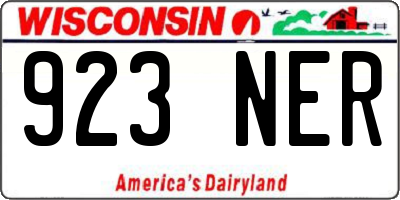 WI license plate 923NER