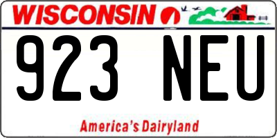 WI license plate 923NEU